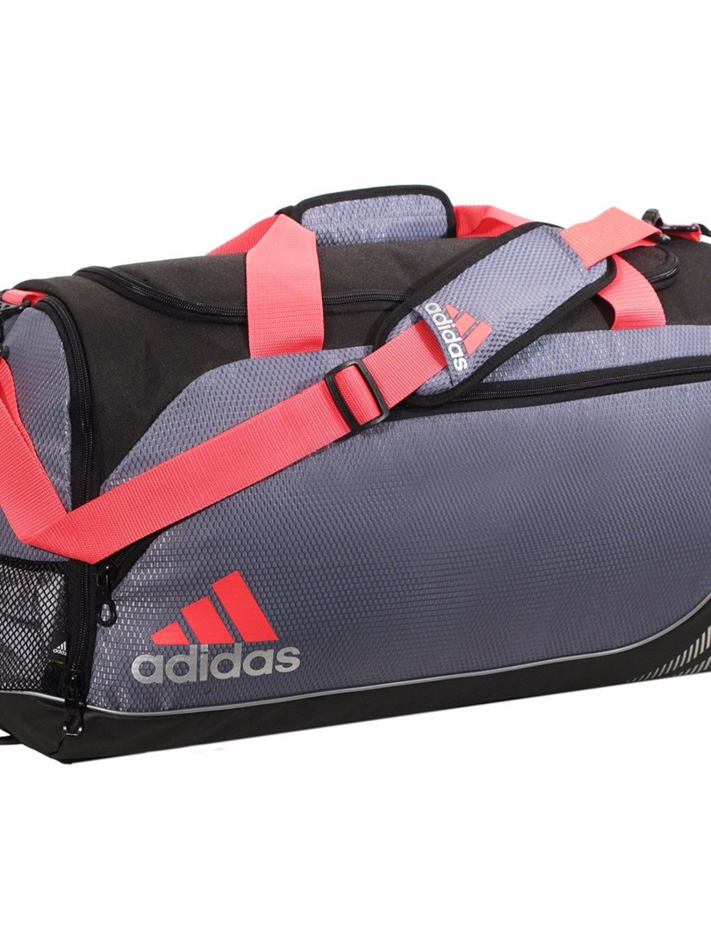 adidas Gray Duffel Bag with Coral Pink Accents